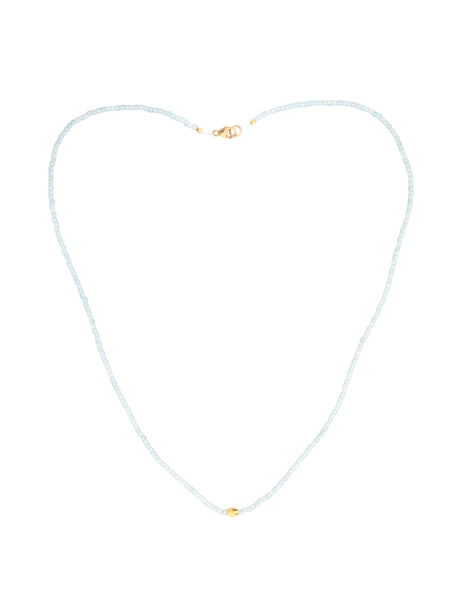  Beaded apatite necklace with 18kt bead